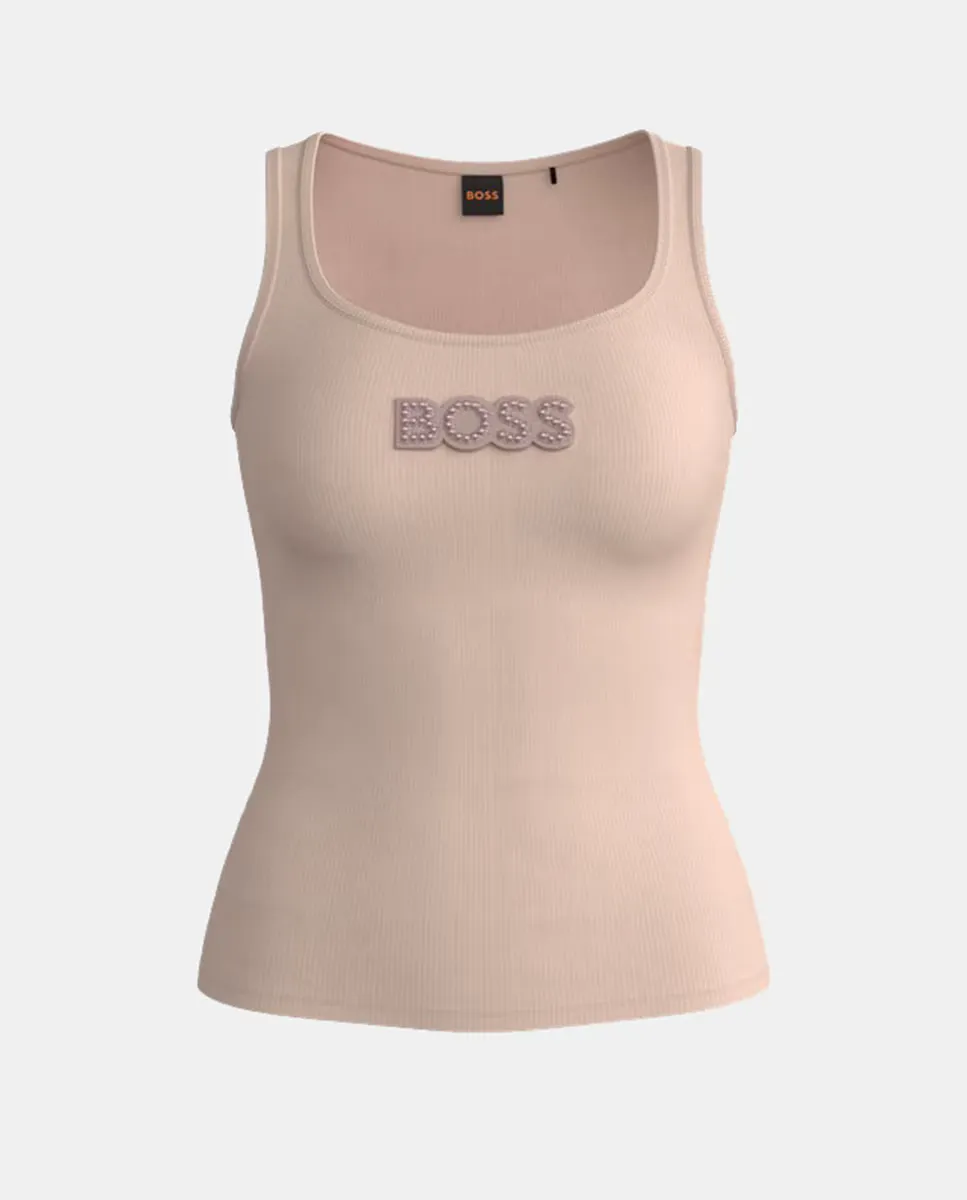 

Женская футболка на бретелях с логотипом Boss Orange, цвет Rosa claro