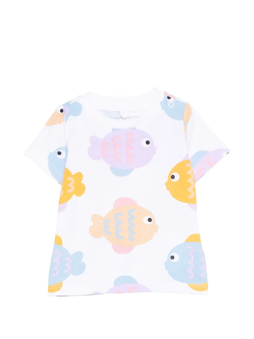 Футболка с принтом в виде рыб Stella McCartney Kids, белый