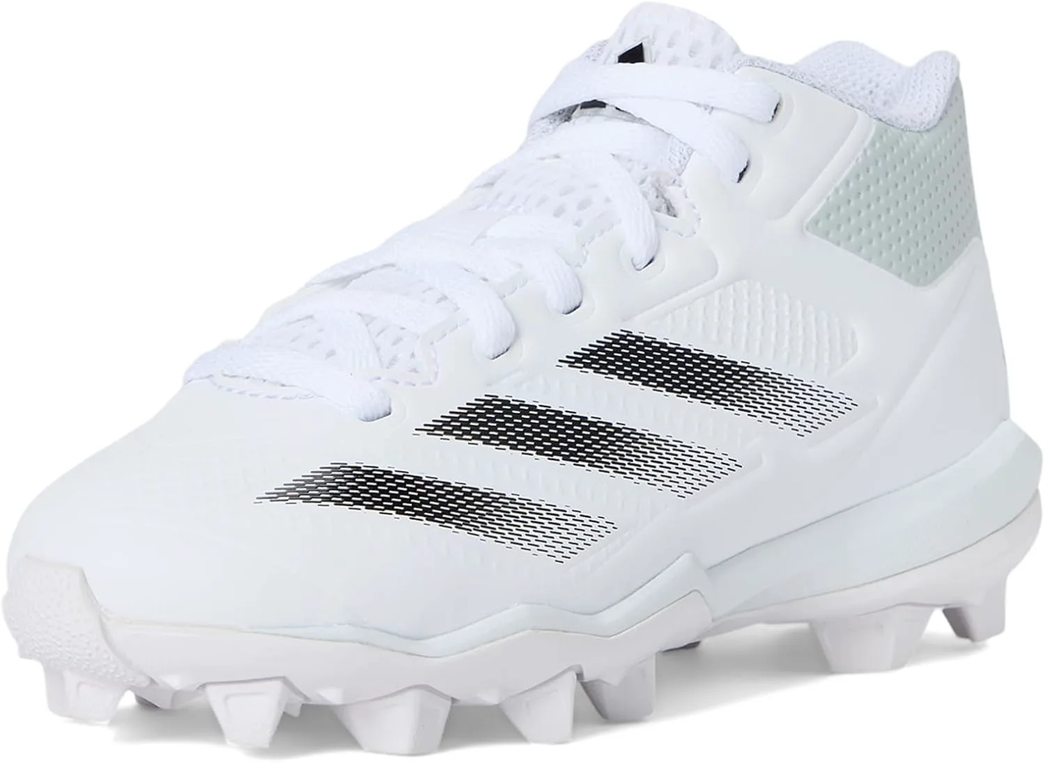 Бейсбольные кроссовки Adidas Adizero Impact для мальчиков (малыши/маленькие дети/старшие дети), белый/черный/светло-серый — фото 4