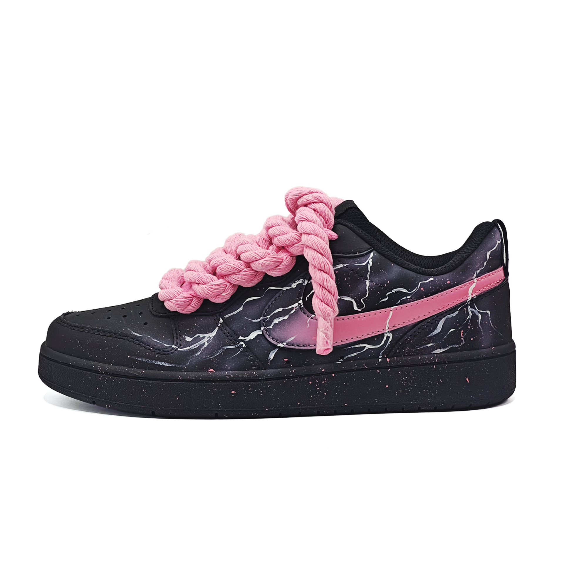

Nike Court Borough Thunder And Lightning противоскользящие легкие амортизирующие низкие детские скейтборд кроссовки Pink