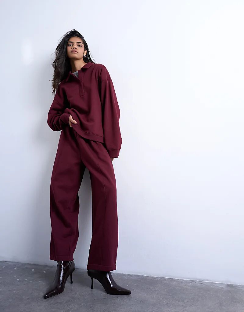 

Спортивные брюки-баллоны Topshop бордового цвета