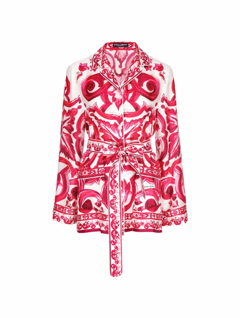 

Удлиненная рубашка с принтом Majolica Dolce&Gabbana, мультиколор