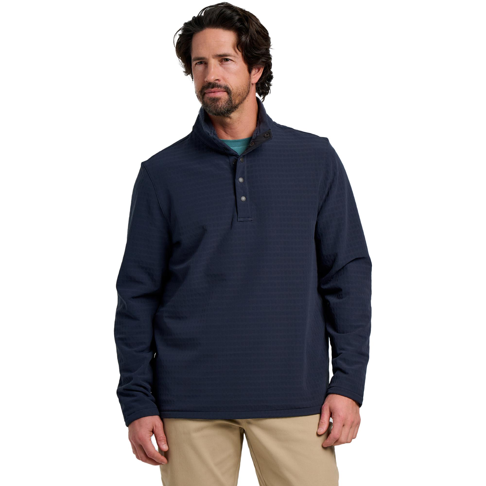 

Мужской флисовый пуловер с сетчатой спинкой на кнопках Free Fly, Deep Navy