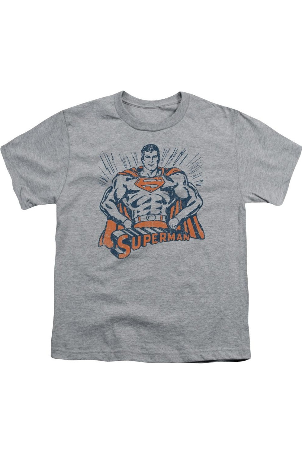 

Футболка с принтом Superman в винтажном стиле для детей Gildan, Athletic Heather