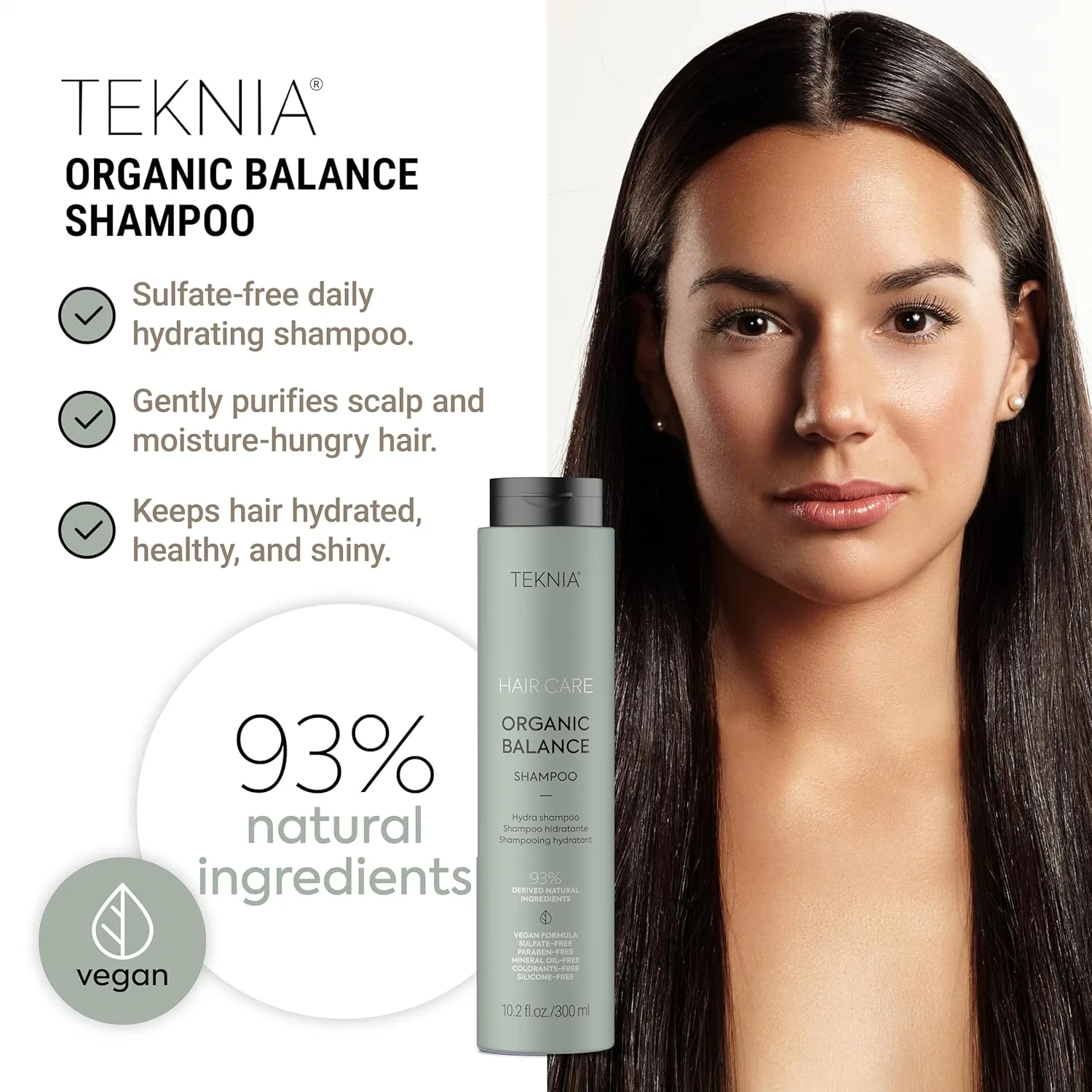 Шампунь Lakmé Teknia Organic Balance, увлажняющий шампунь для кожи головы и волос, 300 мл. 302 мл — фото 2