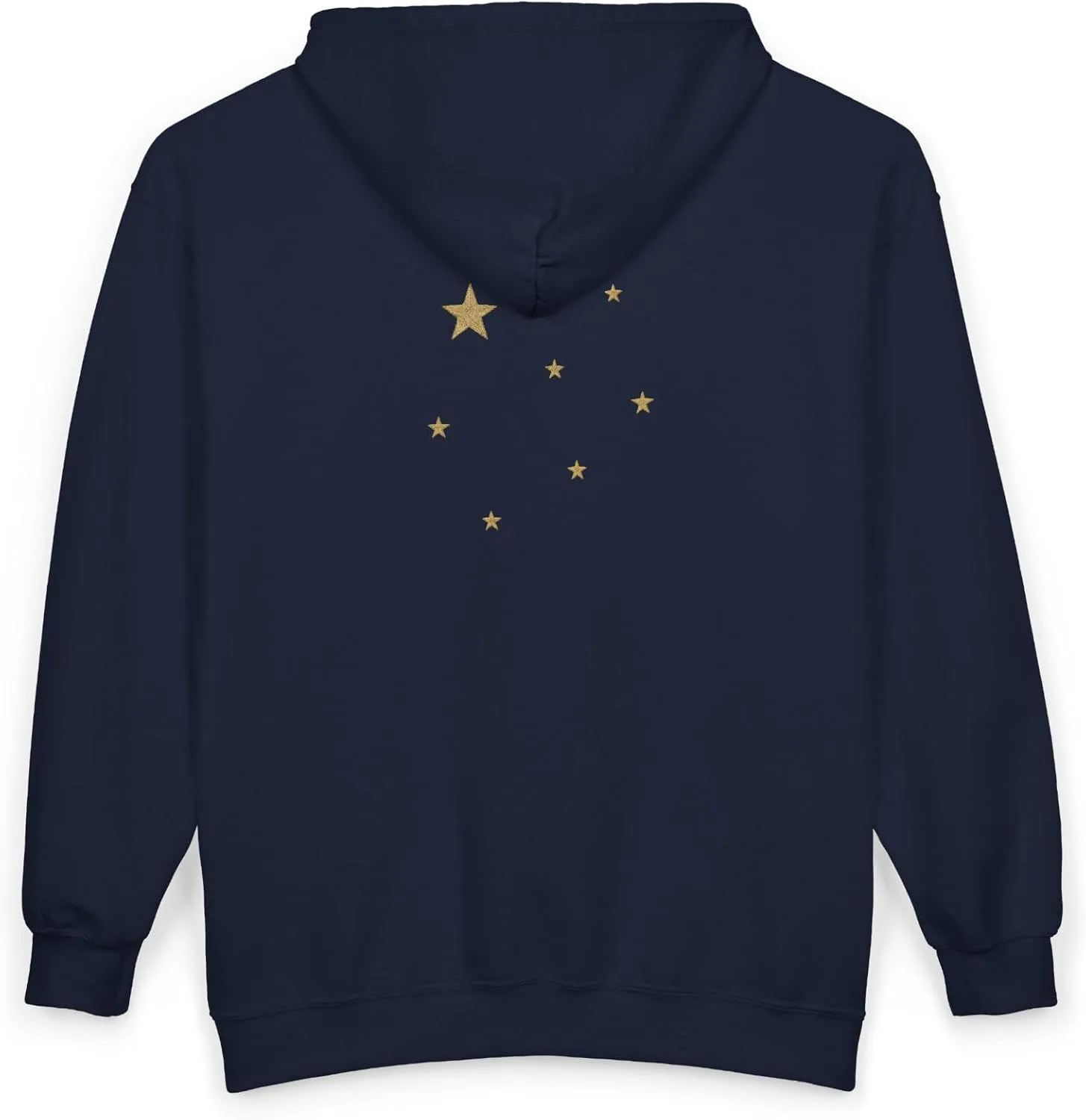 GENERIC Толстовка с молнией Golden Constellation - минималистичный дизайн со звездой на спине, унисекс черная толстовка, небесная эстетика в стиле стритвир, галактика