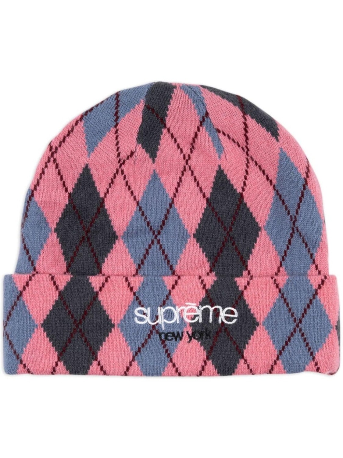 

Кашемировая шапка бини Dusty Magenta с узором аргайл Supreme, розовый