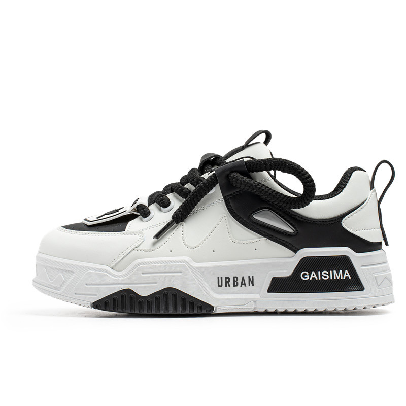 

URBAN AUTHENTIC Антискользящие износостойкие низкие скейтерские кросcовки мужские - бежево-черные, цвет Beige Black