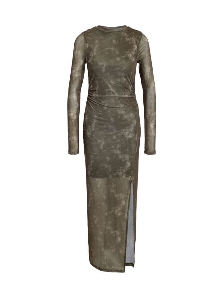 

Платье до колена Noisy may Langes Kleid Rundhalsausschnitt Hoher Schlitz, оливковый