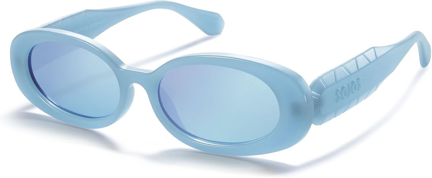 

Солнцезащитные очки SOJOS Ocean Collection Retro Oval Polarized для женщин и мужчин, винтажная оправа из переработанного пластика, экологичные, для защиты от солнца, Blue/Blue
