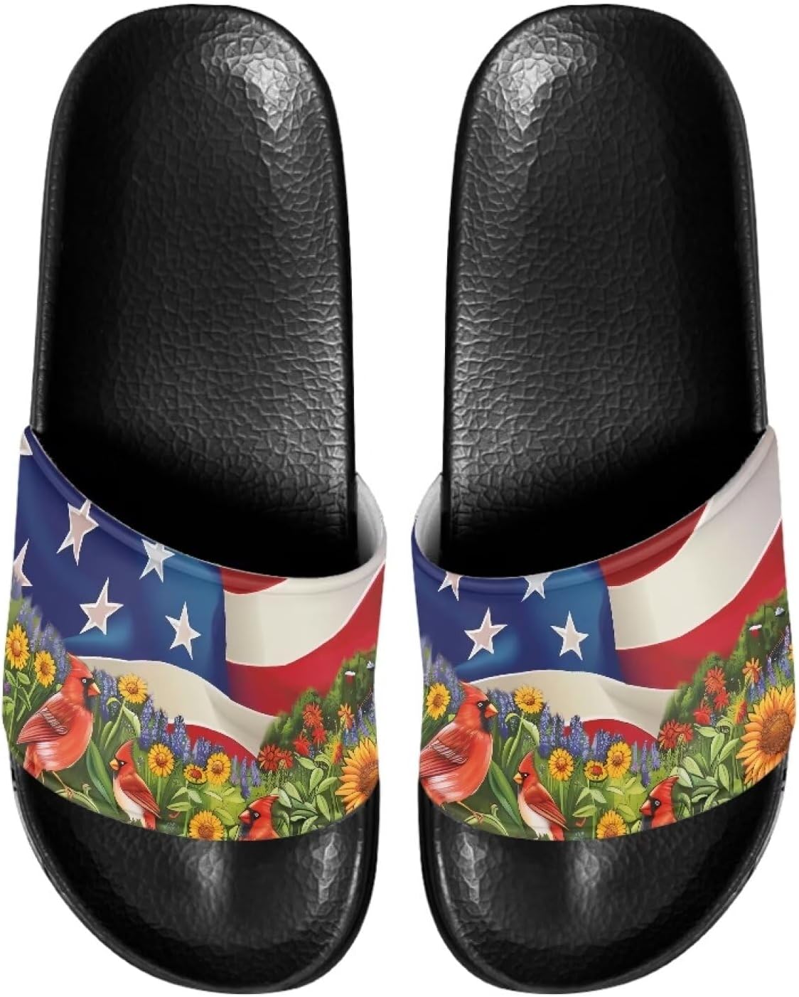 

Мужские Нескользящие сандалии с ЭВА, шлепанцы для бассейна, дома и пляжа, удобные с открытым носком, на плоской подошве, с одной лентой, для душа, с мягкой кожей Psesaysky, American Birds