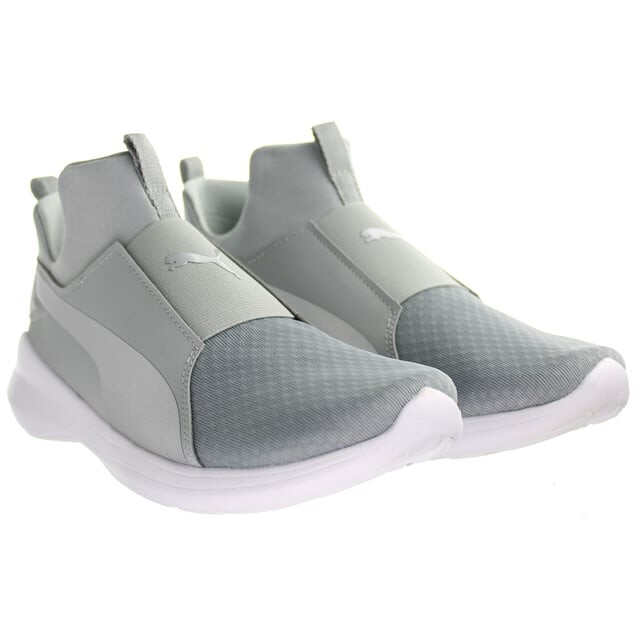 Серебряные женские кроссовки Rebel Mid Quarry Puma, серебряный — фото 2