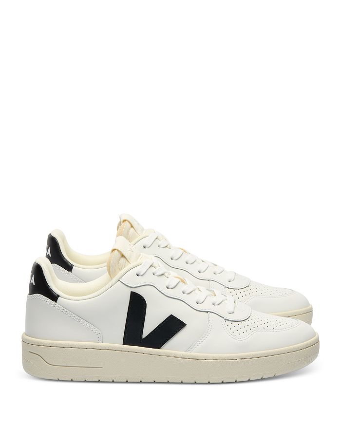 Мужские кроссовки V-10 Low Top из сетки и замши VEJA, белый — фото 3