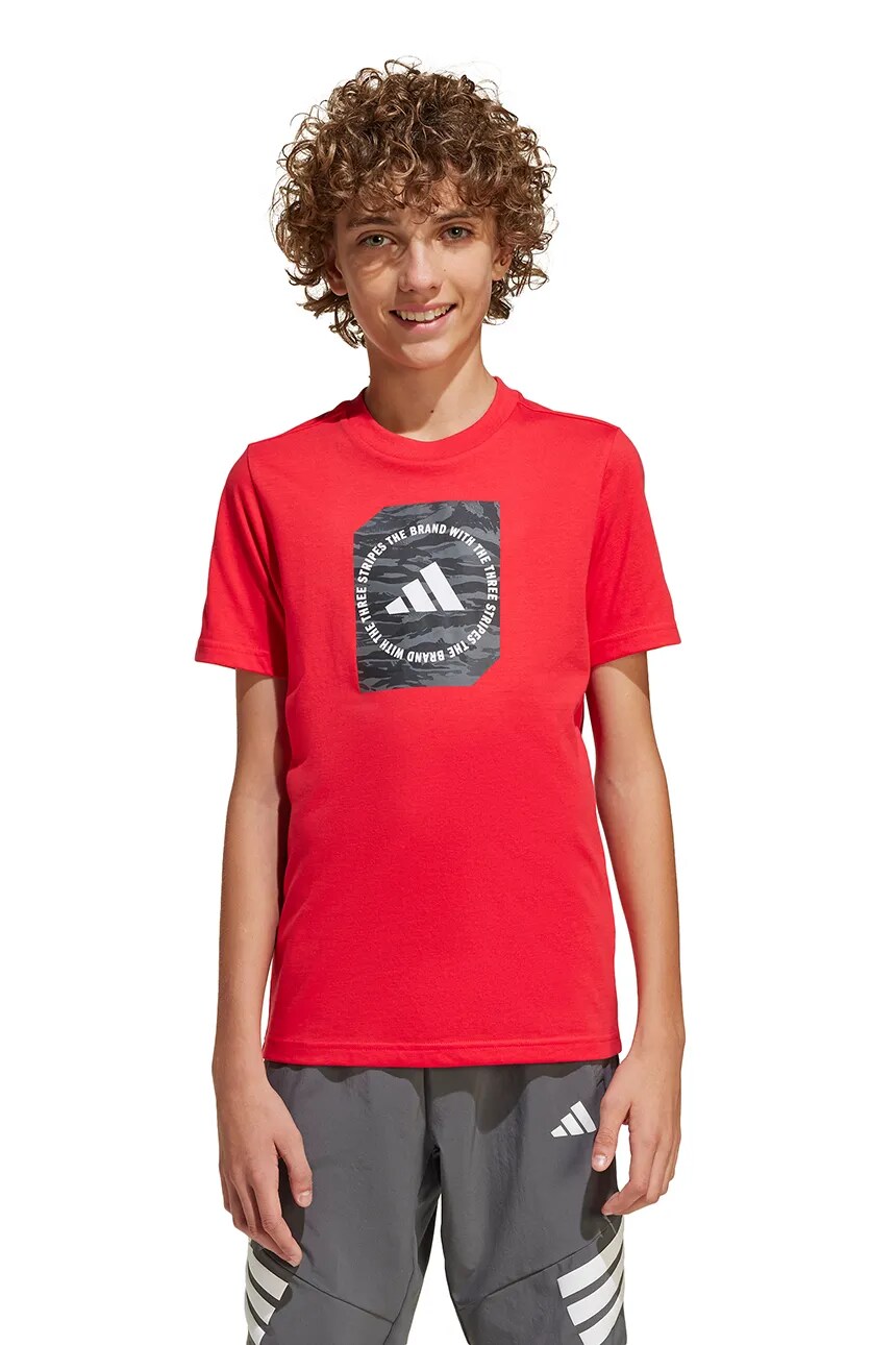 

Футболка детская хлопковая Adidas, красный