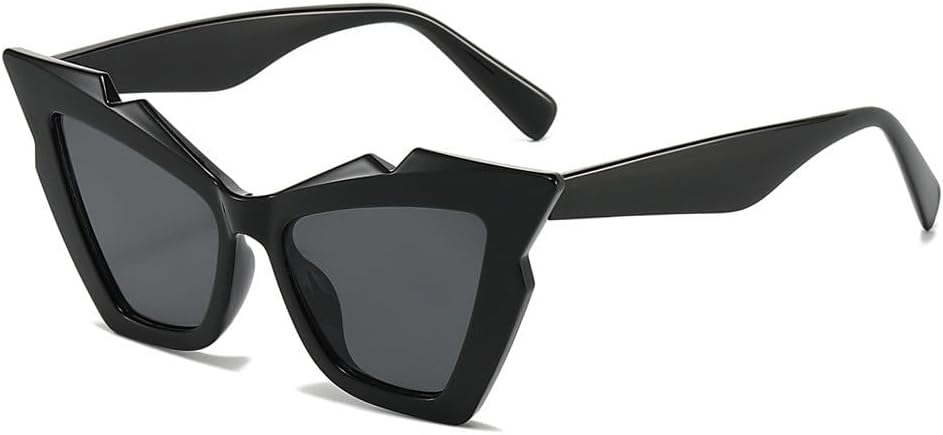 

Винтажные солнцезащитные очки «кошачий глаз» для женщин. Модные, стильные, роскошные, в стиле хип-хоп, для активного отдыха и путешествий. Солнцезащитные очки с защитой от УФ-излучения UV400 TKKTLLT, Black Gray