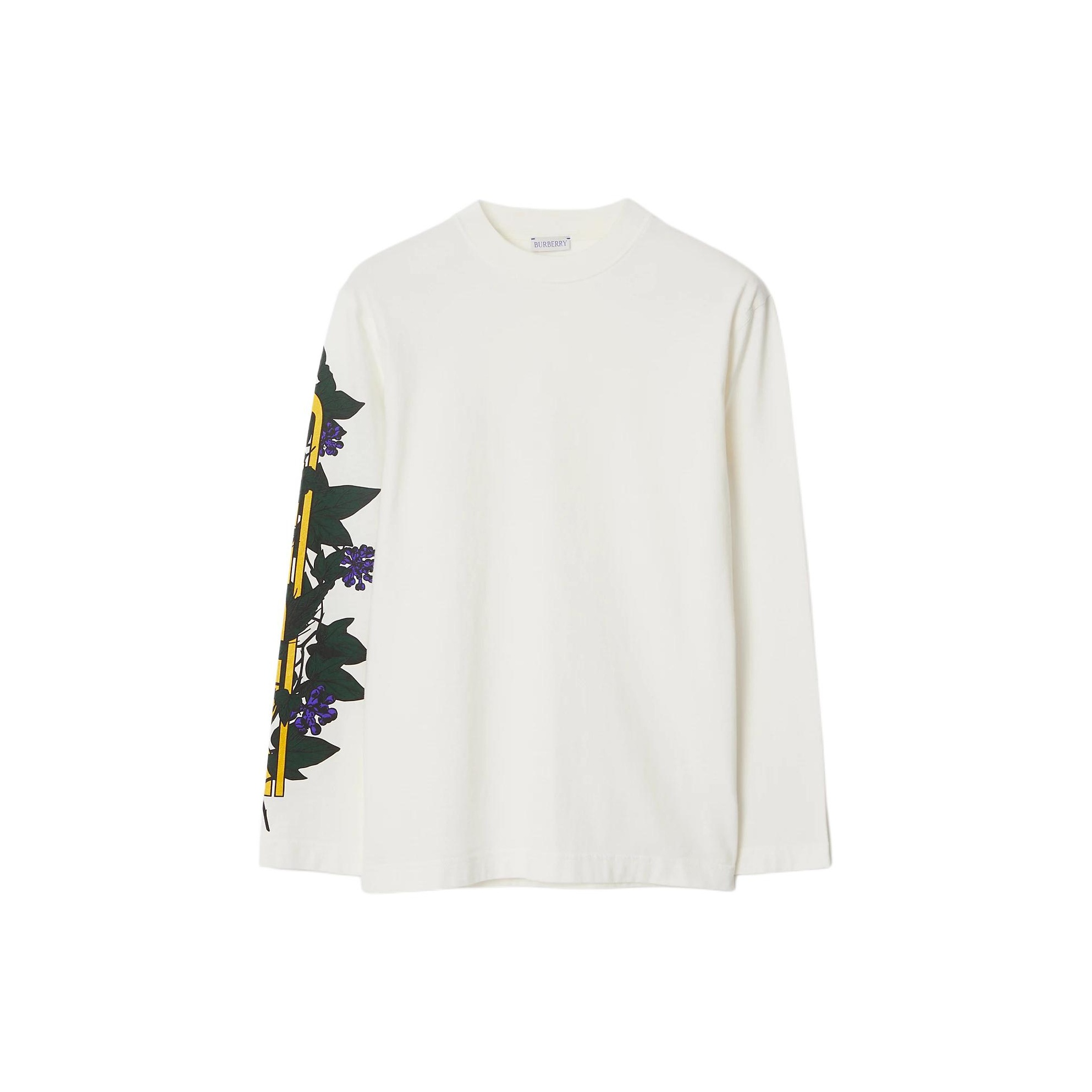 

SS24 Drop Shoulder Sleeve T Shirt Women's Salt Crystal Burberry, Salt Crystal