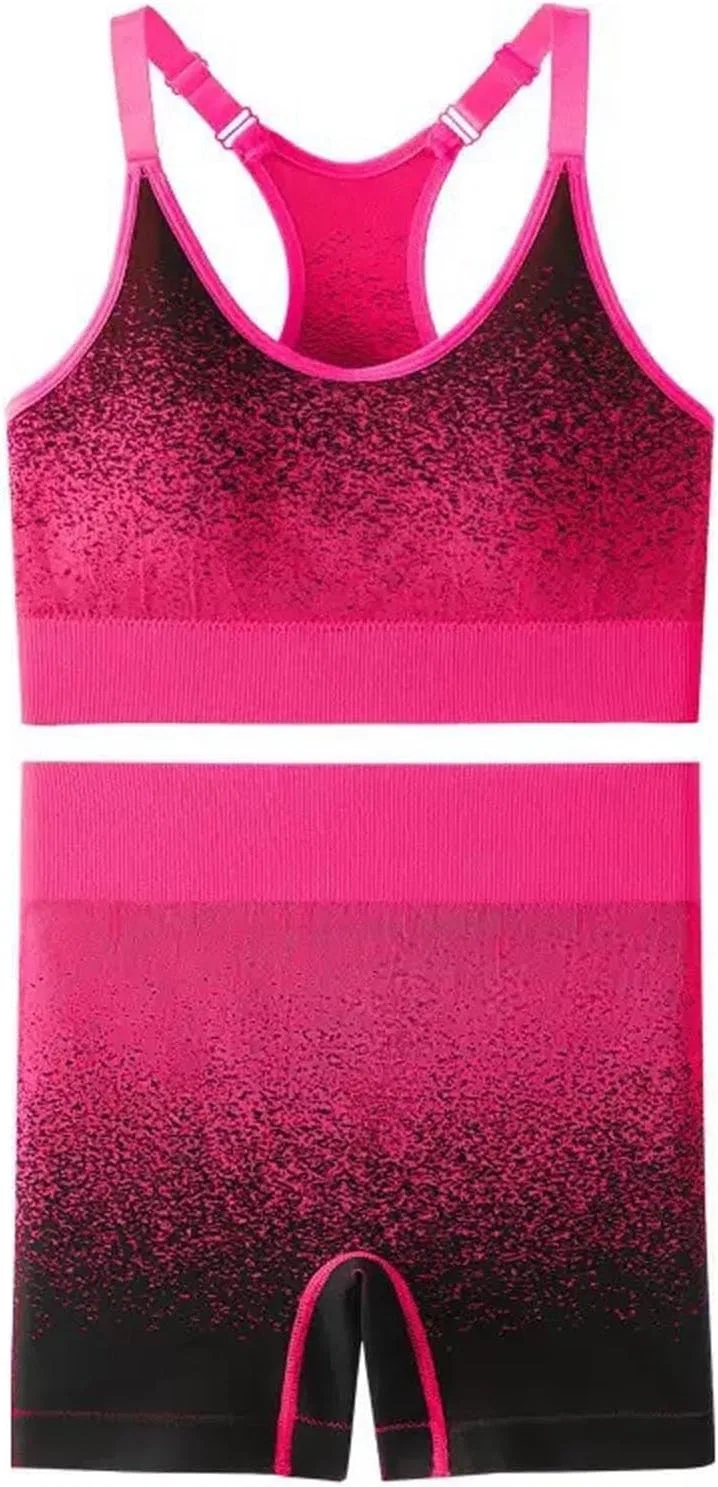 Спортивный комплект из топа и шорт, бренд Generic, цвет 01_pink