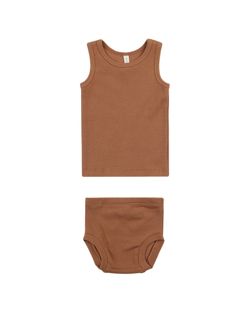 

Комплект майки и брюк Quincy Mae Ribbed, цвет clay