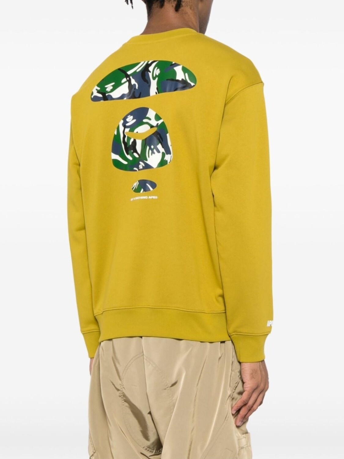 AAPE BY *A BATHING APE толстовка с круглым вырезом и логотипом, желтый — фото 4