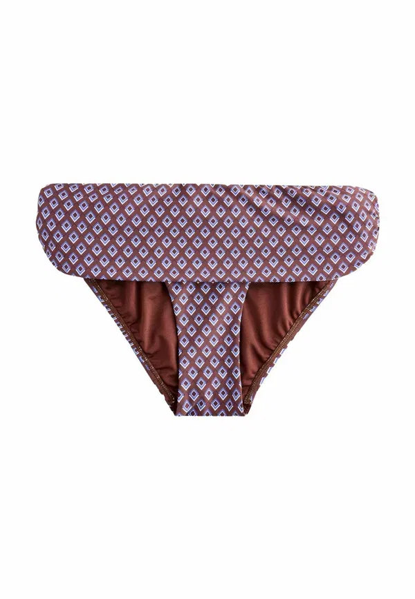Трусы бикини Roll top fit, Next, chocolate brown geometric, шоколадный коричневый геометрический — фото 3