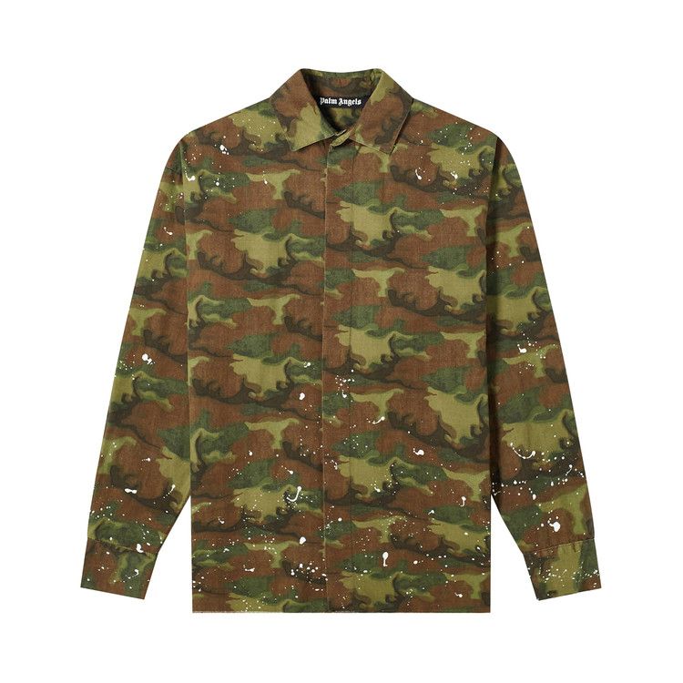 

Рубашка Palm Angels Logo Print Long-Sleeve Shirt, Camouflage