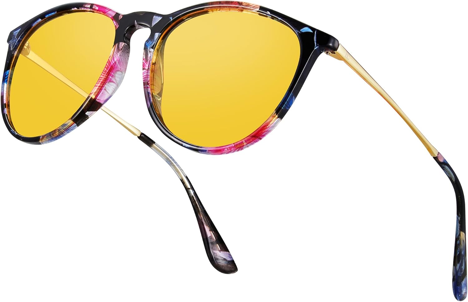 

Очки ночного видения BIRCEN для женщин: антибликовые очки TR90 для вождения в ночное время, снижающие нагрузку на глаза у женщин-водителей, в дождь, снег и туман, A-floral Frame Night Vision