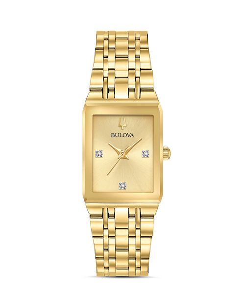 

Часы Futuro Quadra с золотистым браслетом и звеньями, 20 x 32 мм Bulova, цвет Gold