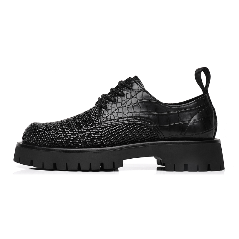 

KACHILANG Мужские повседневные туфли черные со скрытой платформой, цвет Hidden Wedge, Black