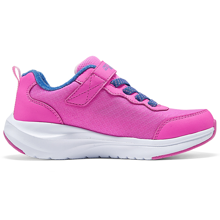 Skechers Kids Нескользящие и износостойкие теплые низкие детские кроссовки для бега розового и синего цвета — фото 2