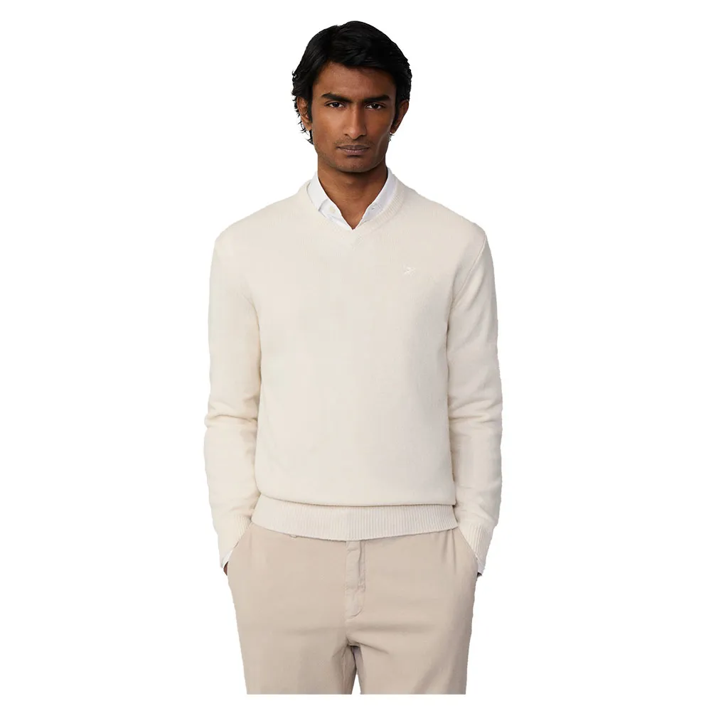 

Свитер Hackett Lambswool v neck, белый