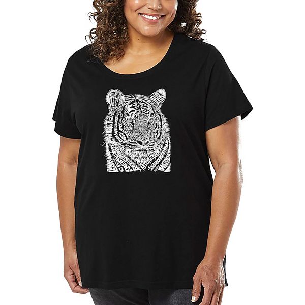 

Футболка с принтом Women's plus size - big cats La Pop Art, Black, Черный, Футболка с принтом Women's plus size - big cats La Pop Art, Black