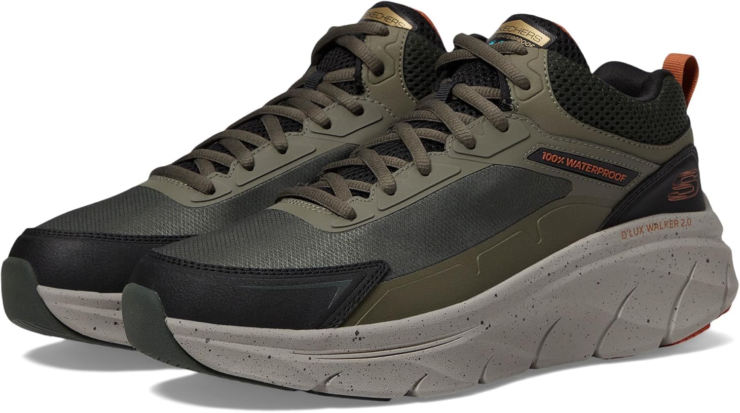 Мужские кроссовки Skechers D'lux Walker 2.0 Grailo водонепроницаемые, оливковый — фото 2
