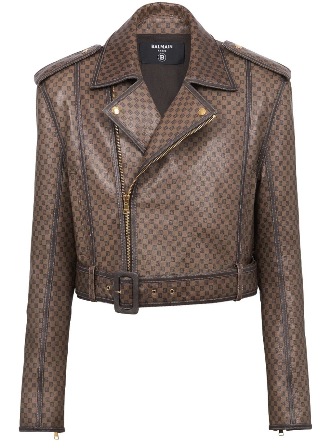 

Balmain куртка с тисненым логотипом, коричневый