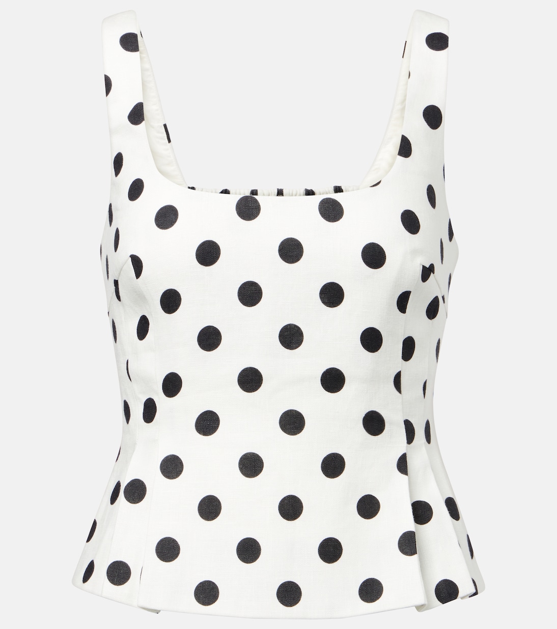 

Rosalie блузка из льна в горошек Posse, White Black Polka Dot