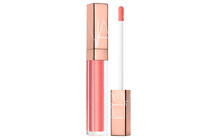 NARS Маленький розовый золотой блеск для губ, мерцающий золотой тюбик, #Orgasm