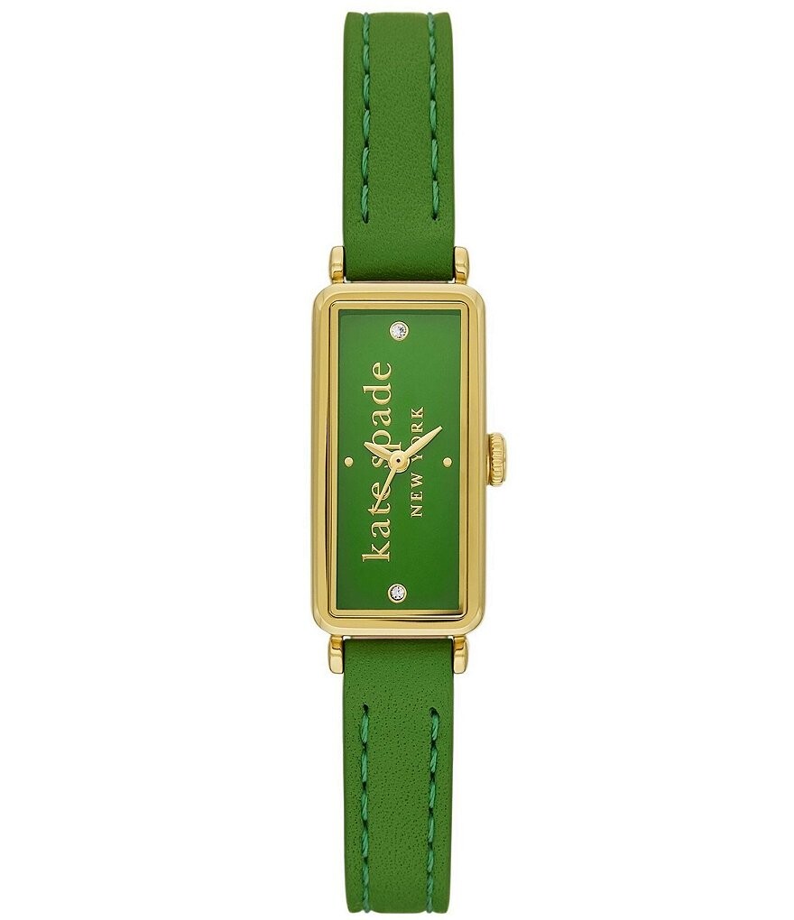 

Женские тонкие аналоговые часы Rosedale с зеленым кожаным ремешком Kate Spade New York, зеленый