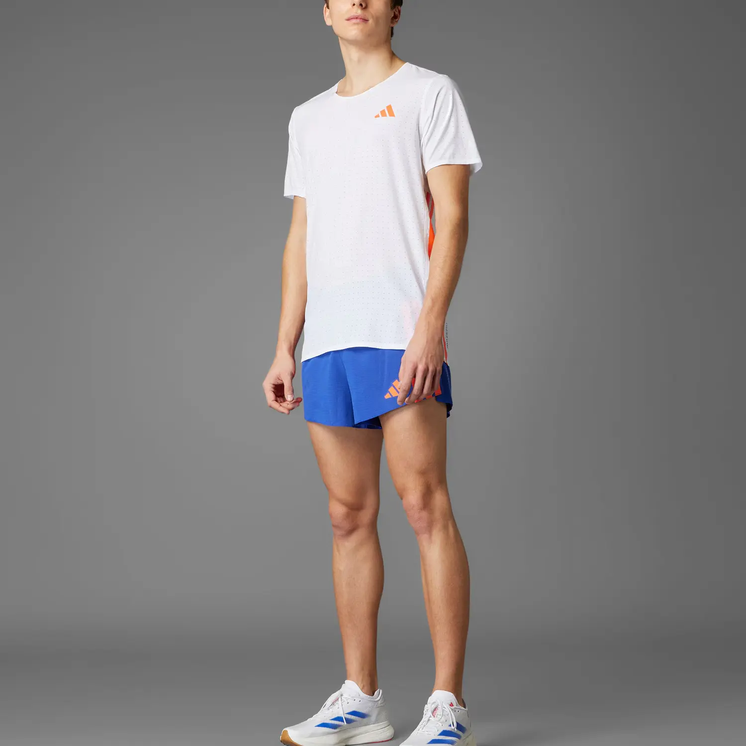 Adidas Футболка Adizero мужская белая — фото 4