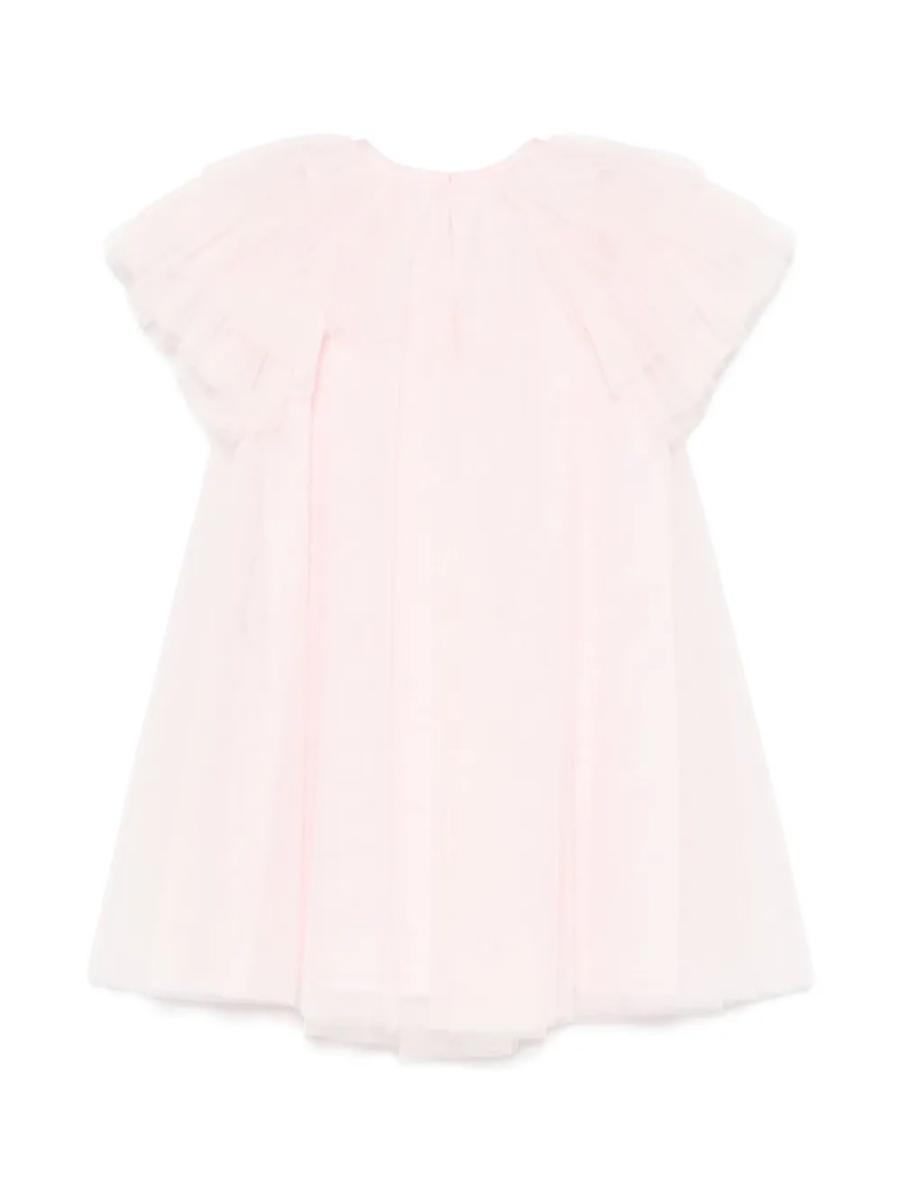 Платье из тюля с вышитым логотипом Fendi Kids, розовый — фото 2
