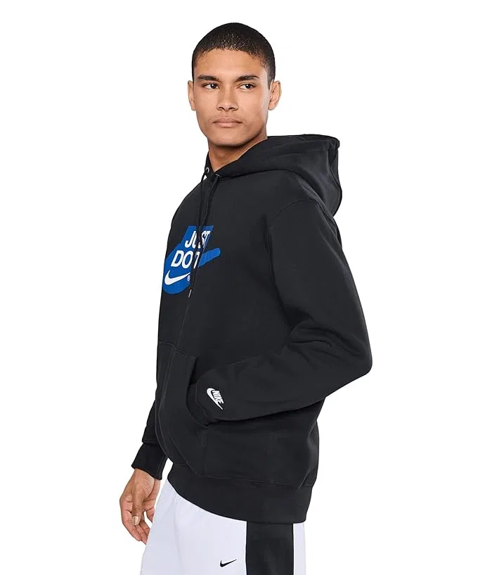 Худи Nike Club Fleece Sportswear, Black/Black/White — фото 3