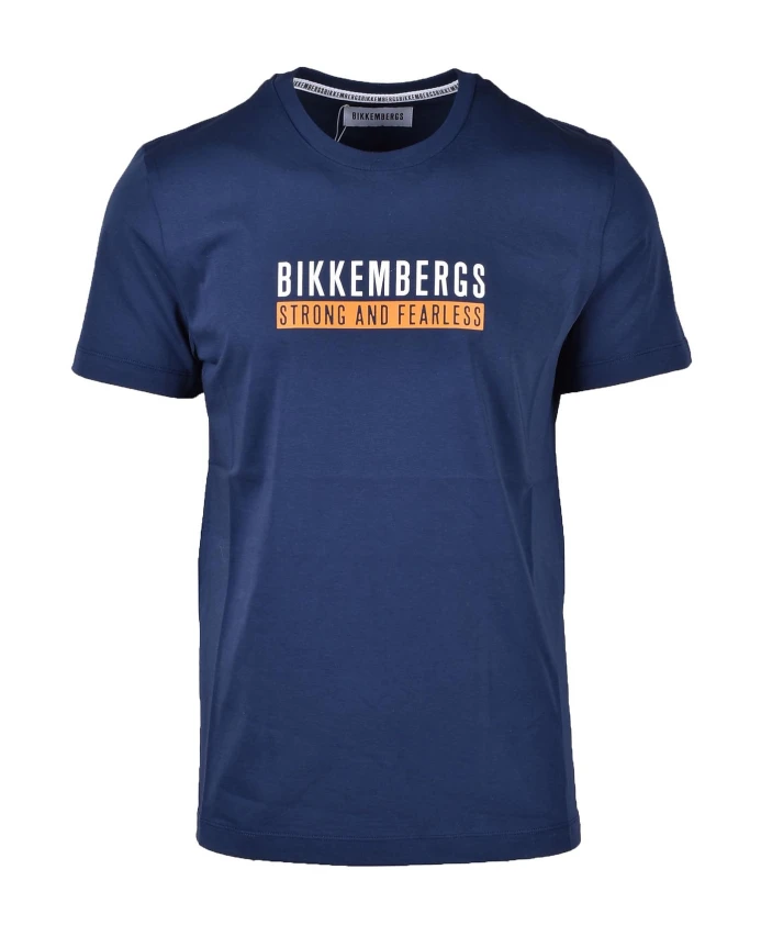 

Стильная хлопковая футболка для мужчин Bikkembergs, синий