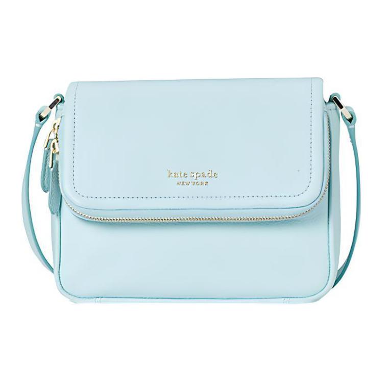 

Kate Spade Кожаная сумка через плечо с зернистой текстурой большого размера в нежно-голубом цвете макарон