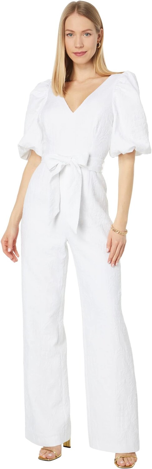 

Комбинезон Lilly Pulitzer Kirrabelle Short Sleeve Jumpsuit, цвет Resort White Pineapple Pucker Jacquard