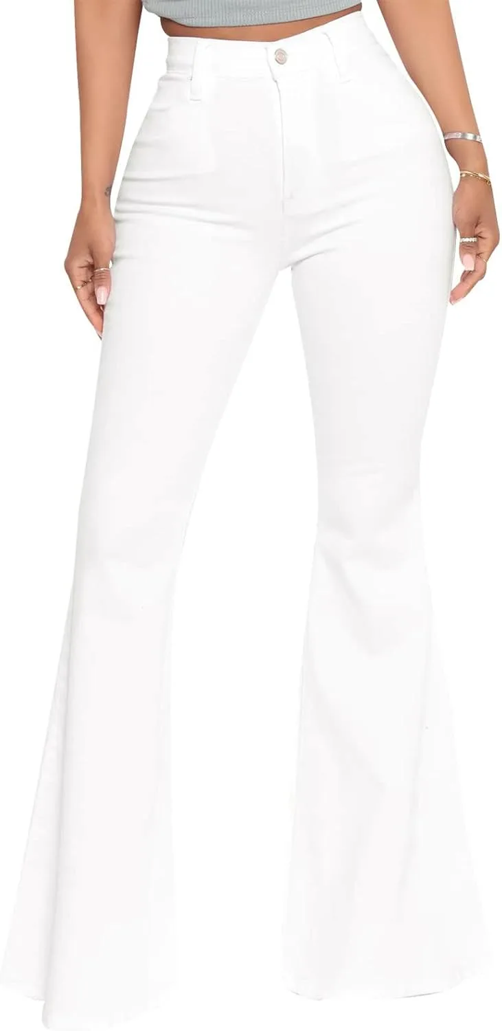 

BISUAL женские черные джинсы bell bottom high waisted с потертостями