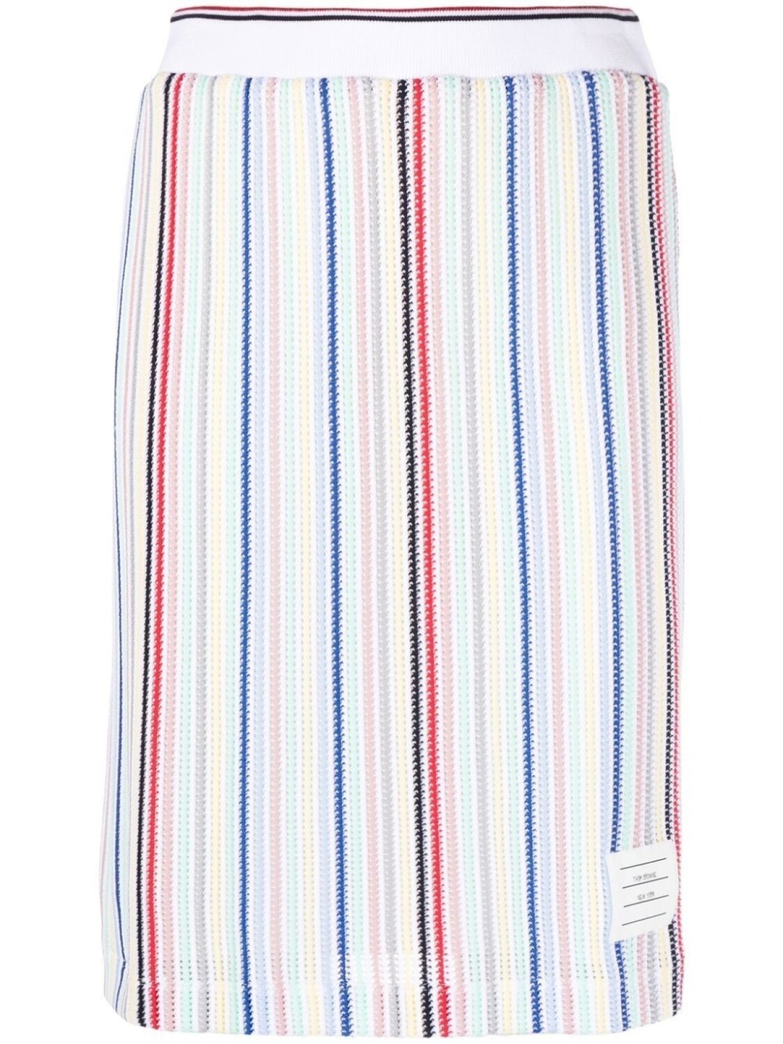 

Thom Browne striped straight skirt, белый