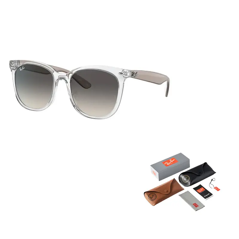 

RayBan Пластиковая оправа квадратные солнцезащитные очки унисекс, Transparent Gray
