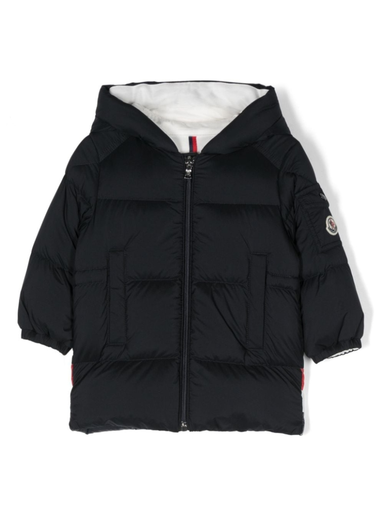 

Moncler Enfant стеганый пуховик с капюшоном, синий