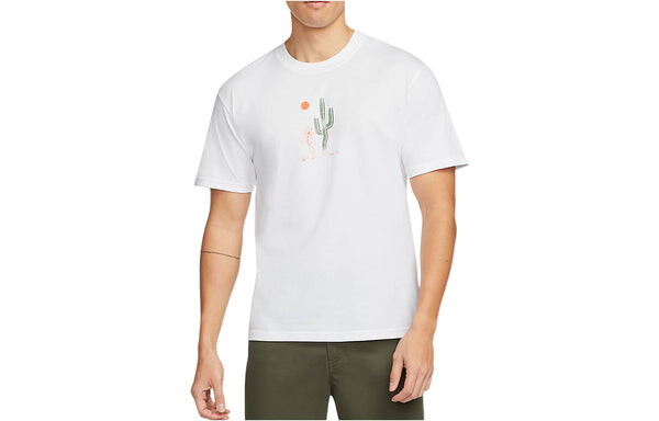 Футболка men's sb funny cactus flower pattern printing short sleeve white t-shirt Nike, мультиколор — фото 3