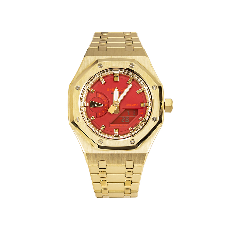 

CASIO Часы Unisex Liquid Crystal/Analog Dual Display Series 44.5mm Red Watch, Red
