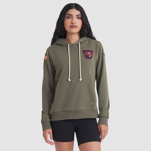 Женская оливковая толстовка Tampa Bay Buccaneers 2025 Salute to Service Sideline Standard Issue Dri-FIT Nike