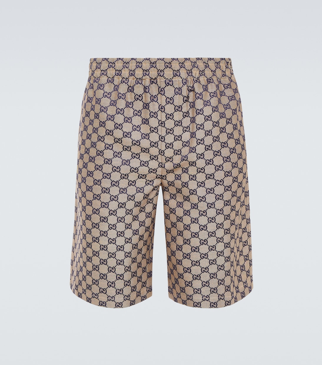 

GG шорты из смесового льна Gucci, Oatmilk/Blue